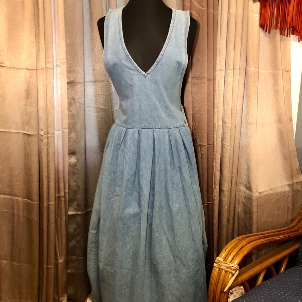 Vintage Denim Dress Overalls
